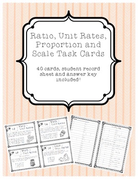 Preview of Ratio, Unit Rates, Proportion, and Scale Task Cards