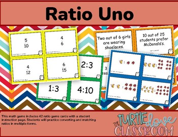 Preview of Ratio Uno Math Matching  Game -