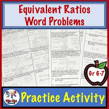 Preview of Equivalent Ratios Word Problems Activity Worksheet