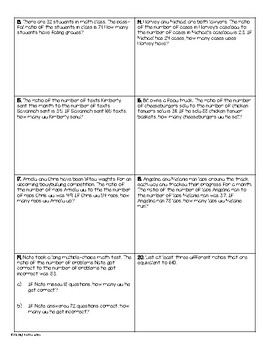 Equivalent Ratios Word Problems Activity Worksheet by Mile High Mathematics