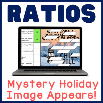 Preview of Ratio Word Problems | Math Mystery Digital Activity | Christmas Snowman