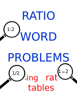 Preview of Ratio Word Problems Using Ratio Tables