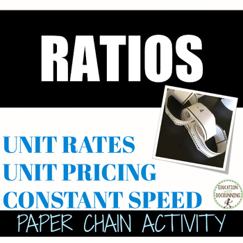 Preview of Ratio activity Word Problems including Unit Rate and Unit Price Paper Chain