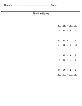 Ratio Worksheets