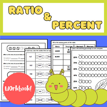 Preview of Ratio and Percent Practice Worksheets for Elementary (Grades 4,5,6)