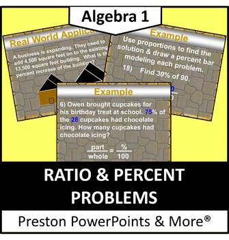 Preview of Ratio and Percent Problems in a PowerPoint Presentation