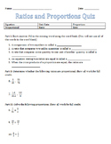Ratio and Proportion Quiz
