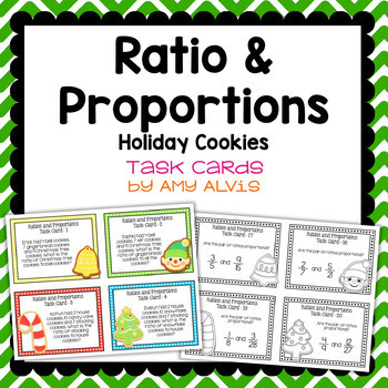 Preview of Ratio and Proportion Task Cards Holiday Cookie