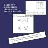 Ratio and Proportion Worksheets (with solutions)