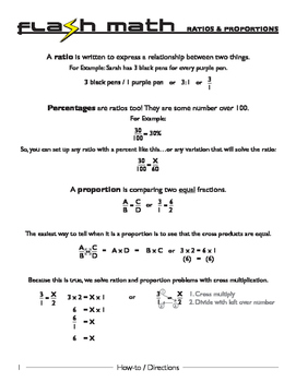 Preview of Ratio and Proportions [Flash Math]