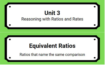 Preview of Ratio and Rate Vocabulary