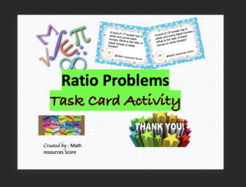 Preview of Ratio problem, math task card