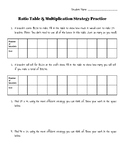 Ratio Table and Multiplication Strategy Practice