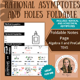 Rational Asymptotes and Holes Foldable Notes INB (Horizont