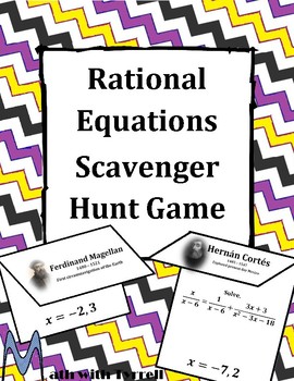 Preview of Rational Equations Scavenger Hunt Game