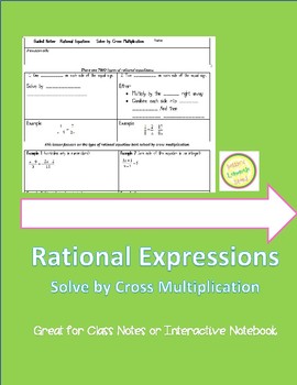 Preview of Rational Equations - Solve by Cross Multiplication - Guided Notes with Practice