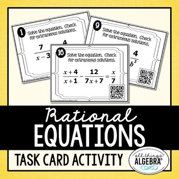 Preview of Rational Equations | Task Cards
