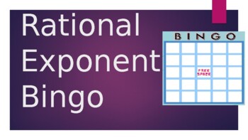 Preview of Rational Exponent Bingo