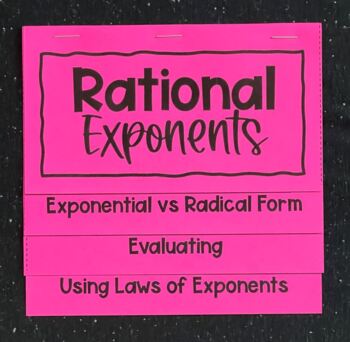 Preview of Rational Exponents - Editable Foldable Notes for Algebra 1