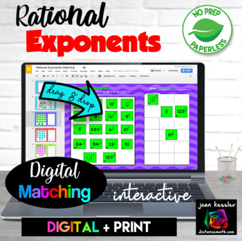 Preview of Rational Exponents and Radicals Digital plus PRINT