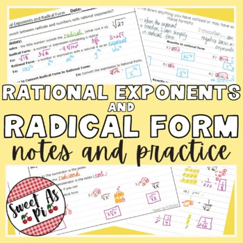 Preview of Rational Exponents and Radical Form - Guided Notes and Practice