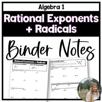 Preview of Rational Exponents and Radicals - Binder Notes for Algebra 1