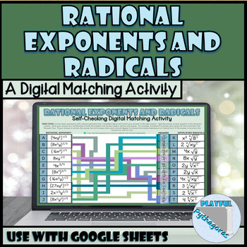 Preview of Rational Exponents and Radicals Self-Checking Digital Matching Activity