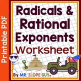 Rational Exponents and Radicals Worksheet