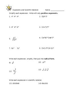 exponents and scientific notation homework 5
