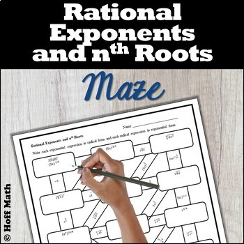 Preview of Rational Exponents and nth Roots MAZE