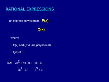 Preview of Rational Expressions