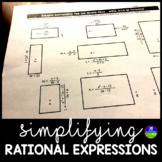 Simplifying Rational Expressions Worksheet Activity