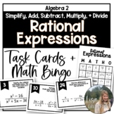 Rational Expressions Task Cards and Bingo for Algebra 2