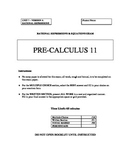 Rational Expressions & Equations Test - Version A with FUL