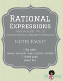 Rational Expressions: Interactive Student Notes Packet (Wo