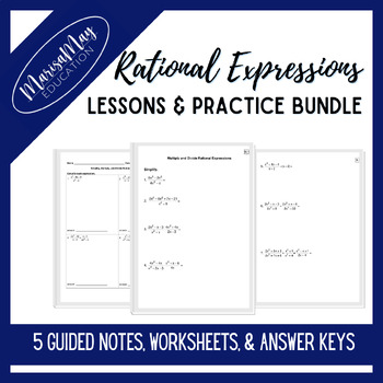 Preview of Rational Expressions Notes & Wks Bundle - 5 lessons