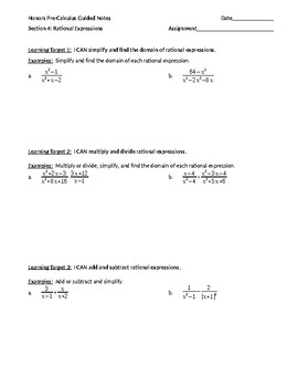 Preview of Rational Expressions Review