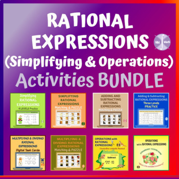 Preview of Rational Expressions (Simplifying & Operations) - Activities BUNDLE