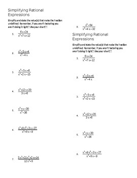 simplifying rational expressions common core algebra 2 homework answer key