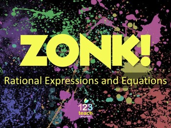 Preview of Rational Expressions and Equations Review Game (ZONK!)