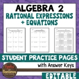 Rational Expressions and Equations - Editable Student Prac