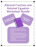 Rational Function and Rational Equation Worksheet Bundle
