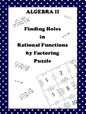 Rational Functions Finding Holes by Factoring Puzzle