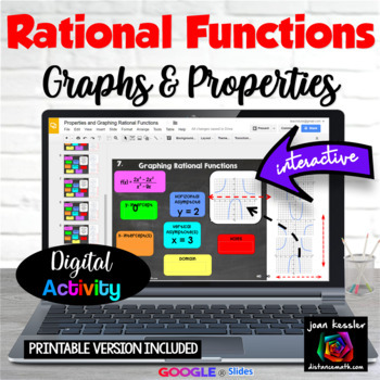 Preview of Rational Functions Graphs and Key Properties Digital and Print