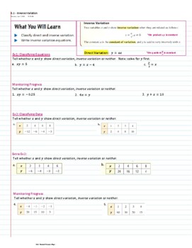 Preview of Ch6 IM3 - Rational Functions - Guided notes - Algebra 2