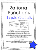 Rational Functions Task Cards: Holes, Vertical & Horizonta