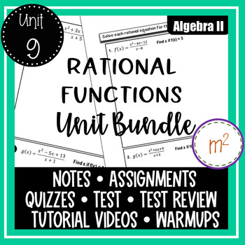 Preview of Rational Functions Unit (Algebra 2)