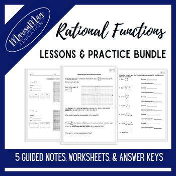 Preview of Rational Functions & Variation Notes & Wks Bundle - 5 lessons