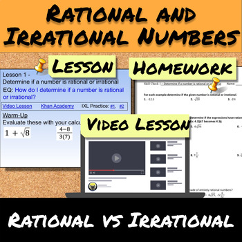 Preview of Rational Irrational-Lesson 1-Rational vs. Irrational
