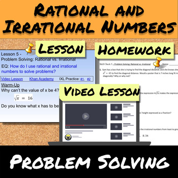 Preview of Rational Irrational-Lesson 5-Problem Solving